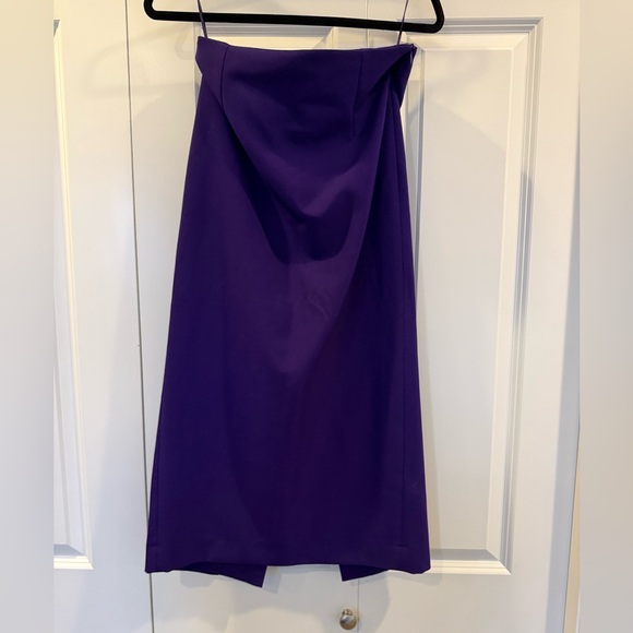 ZARA 💜 Royal Purple Pencil Midi Skirt Chic Tailored Slit USA Small Like New! - Picture 5 of 9
